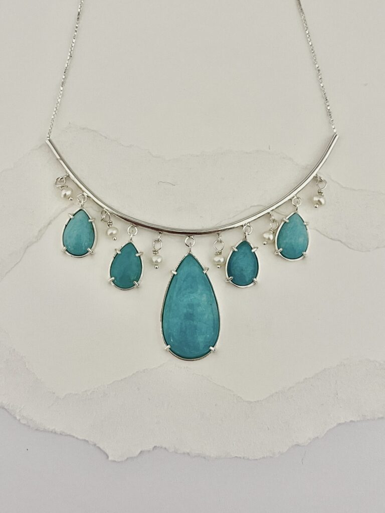 Colar Alegra (Amazonita e Pérola)