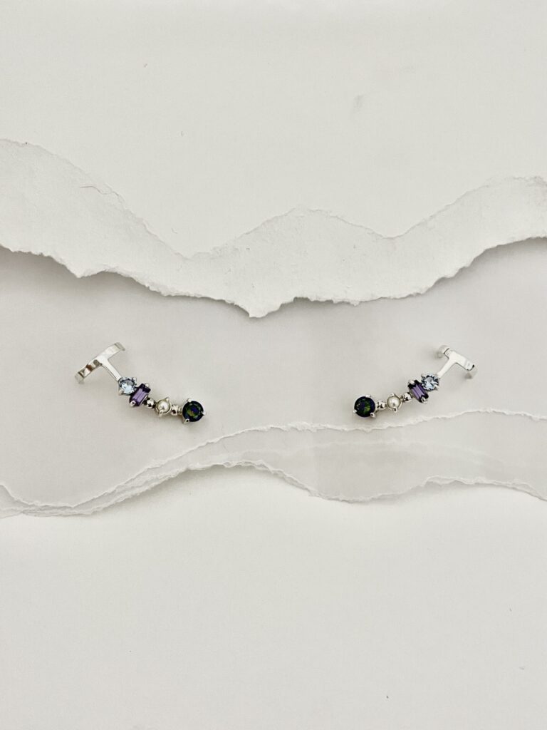 Brinco Iluminar Galáxia (Pérola e Zircônias)