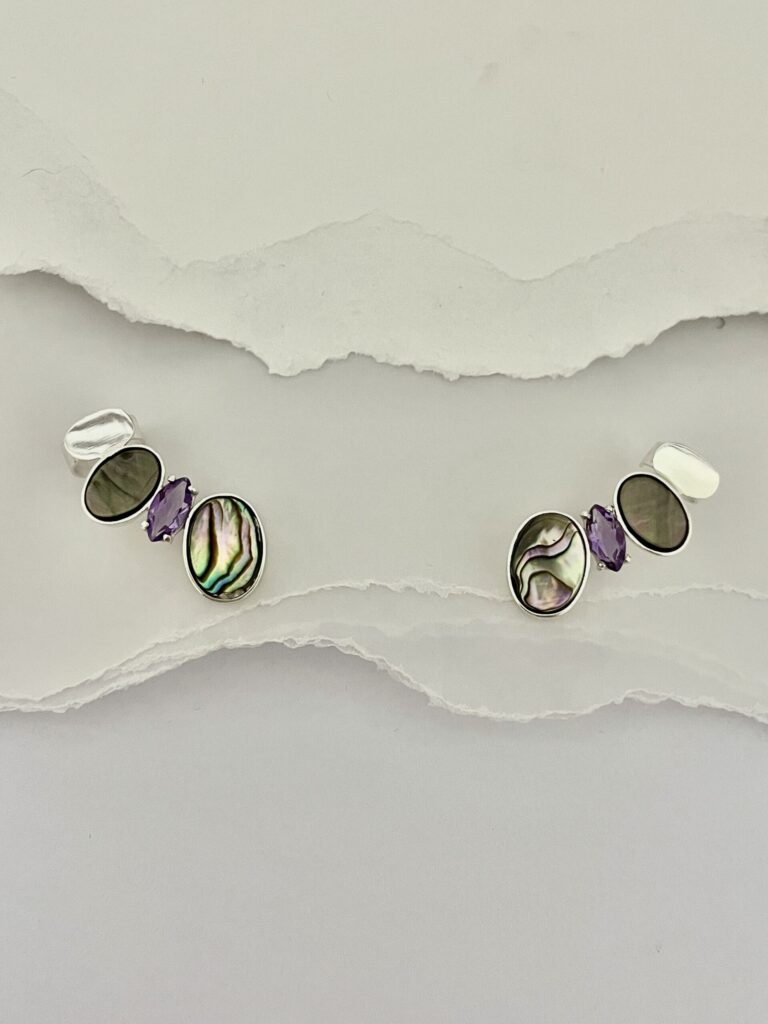Brinco Unique Maior (Abalone, Ametista e Madrepérola)